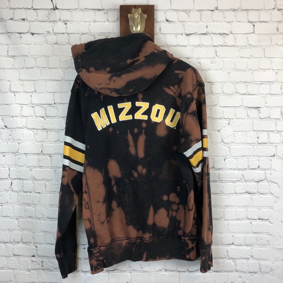 Bleached MIZZOU hoodie with tiger - Picture 3 of 4